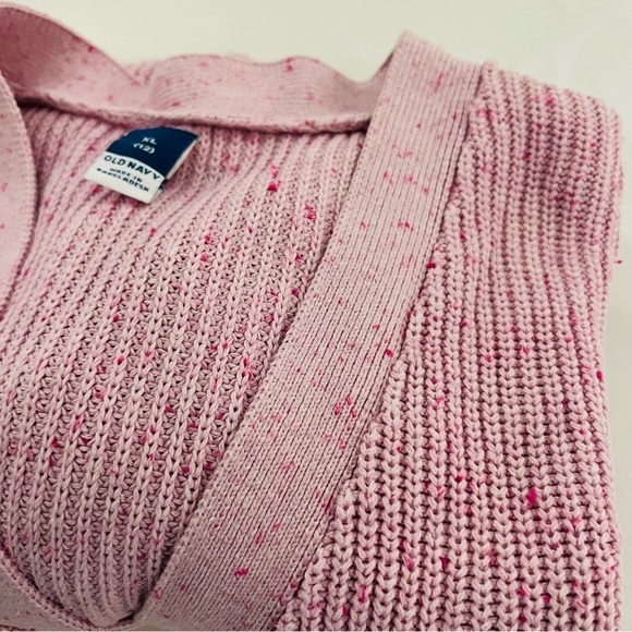 OLD NAVY Shaker-Stitch Cardigan Rose Speckled Size XL(12) Fits Women Small - Picture 8 of 8